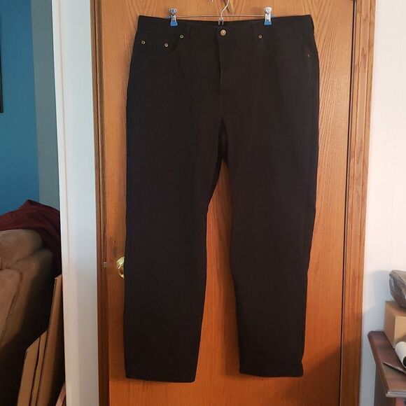 Eddie Bauer Relaxed Fit Black Denim Jeans Sz 42" x 32" - Picture 1 of 6